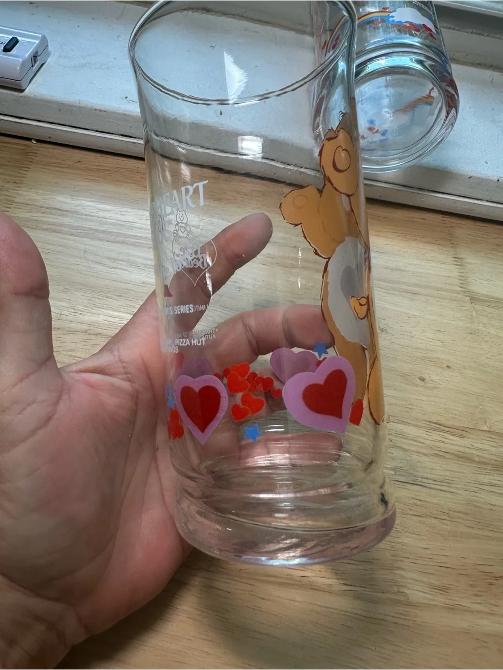 Vintage Care Bears Drinking Glasses - tenderHeart & cheer bear Rainbow